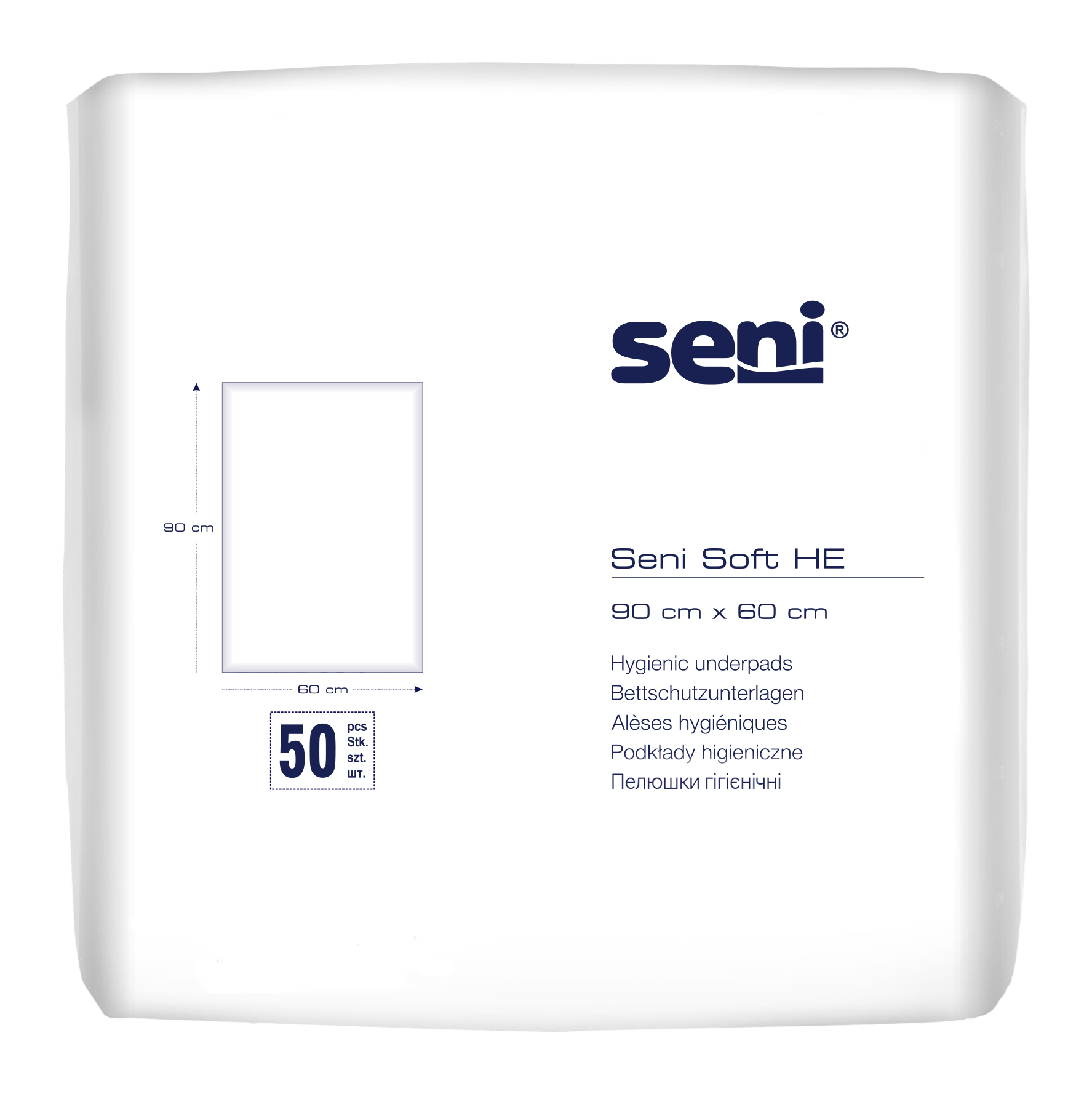 Пелюшки гігієнічні SENI SOFT HE, 90x60 см.(50шт)